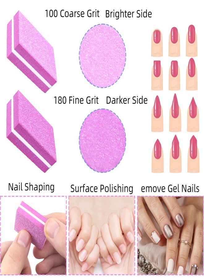 TKYZMS 50Pcs Pink Sponge Nail Buffers,100/180 Grit Mini Nail Files,Mini Buffer Block Nail File for Acrylic & Natural Nails,Double-Sided Buffing Blocks for Manicure & Pedicure, Salon & Home Use - Image 3